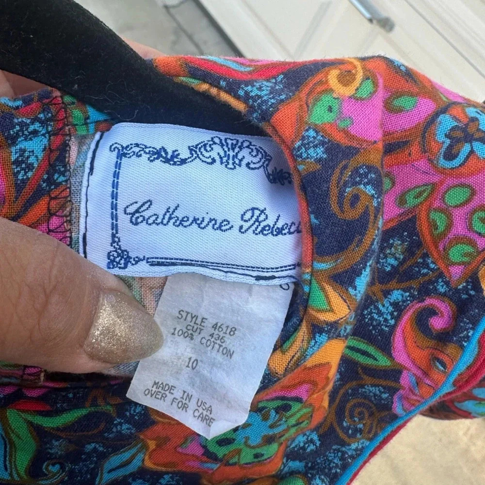 Vintage floral colorful girls dress size 10 - Picture 4 of 6